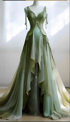 Green Matric Farewell Dresses, Silvermist Inspired Dress, Fairy Green Prom Dress, Fairy Gown Prom, Green Grad Dress, Roman Dresses, Prom Dress Fairy, Prom Dresses Green, Green Wedding Dresses