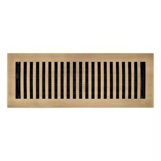 a wooden vent register cover with black and white stripes