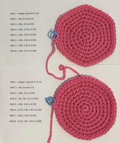 two crocheted circulars sitting next to each other