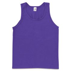 These adult tank tops are the perfect blank canvas for your own unique designs. Make one-of-a-kind tops for holidays  family events  and other special occasions. Available in multiple colors and sizes  these sleeveless tops are a 50/50 blend of polyester and cotton jersey knit. - Adult Tank Top - Purple  Small Solid Crew Neck Cotton Vest, Casual Purple Cotton Tank Top, Cotton Crew Neck Vest, Solid Cotton Crew Neck Vest, Solid Cotton Muscle Tank Tee, Pre-shrunk Cotton Sleeveless T-shirt, Cotton Racerback Top, Purple Cotton Vest Top, Pre-shrunk Cotton Crew Neck Tank Top