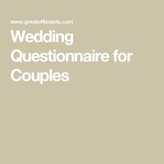 the words wedding questionaire for couples