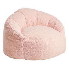 a small pink dog bed on a white background