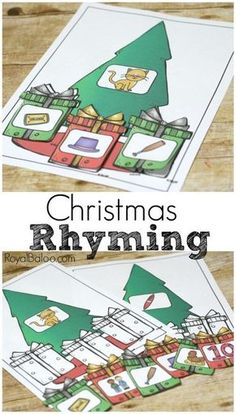 christmas rhyming printable activity for kids