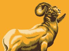 an illustration of a ram standing in the air