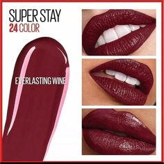 Benefits Meet The Wonder That Stretches The Limits Of Long Wearing Liquid Lipstick. The Unique Micro-Flex Technology In Super Stay 24 2-Step Liquid Lipstick Makeup Coats Lips In All Day Color Impact And Comfort Wear. It Delivers The Pigmented Color Of A Lipstick, Glides On Like A Lip Gloss, And Moisturizes Lips Like A Lip Balm How To Use: Step 1. Apply Liquid Lipstick To Clean, Bare Lips. Step 2. Allow Two Minutes To Dry, Then Apply The Ultra-Conditioning Balm To Seal In Moisture. Step 3. Reappl Perfect Lipstick Shade, Oil Based Makeup Remover, Burgundy Lipstick, Perfect Lipstick, Maybelline Makeup, Bare Lip, Cool Skin Tone, Lipstick Makeup, Wine Colored