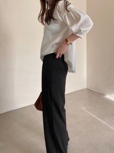 Chic, classic trendy trousers with wide leg and two pin tucks. Extra wide leg creates a chic silhouette and comfortable fit. Suit pants for casual or dress wear. Model is in MINUSEY S. ✔️ Free worldwide express shipping over $100✔️ Loved by 6,500+ customers✔️ Limited edition collections, maximum style⠀⠀⠀⠀⠀⠀⠀⠀⠀Stay ahead of the trend with can’t-find-anywhere-else staples. Your closet will thank you 💕 * MINUSEY S = EU 34, US 2* MINUSEY M = EU 36, US 4* 97% Polyester / 3% Spandex* Dry clean* Made in Korea - Model Height: 172cm/5'7" (US2, EU34) Timeless Wide-leg Dress Pants For Business Casual, Timeless Wide Leg Dress Pants For Office, Chic Wide Leg Dress Pants For Business Casual, Relaxed Fit Wide Leg Office Pants, Relaxed Fit Wide-leg Dress Pants For Workwear, Office Wide Leg Relaxed Fit Pants, Timeless High-waisted Wide Leg Office Pants, Classic Wide Leg Dress Pants With Relaxed Fit, Wide Leg Pants With Welt Pockets For Work