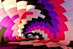 the inside of a large hot air balloon