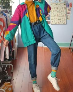 80s Fashion Women Dresses, 1980s Windbreaker Outfit, 80s Colorful Fashion, 80 Fashion Women Vintage 1980s Style, Colorful Streetwear Women, Gen Z Summer Fashion, 80s Magazine Fashion, Retro Outfits 90s Style, 80s Fashion Skirts