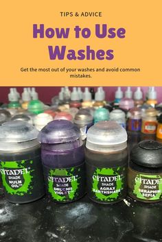 several different types of washes on a table with the words tips and advice how to use