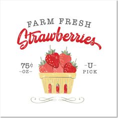 the farm fresh strawberries logo on a white background