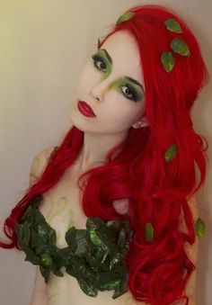 Poison Ivy Ivy Makeup, Poison Ivy Makeup, Ivy Cosplay, Ivy Costume, Poison Ivy Cosplay, Poison Ivy Costumes, Dc Cosplay, Halloween 2016