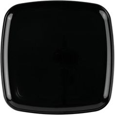 an empty black square plate on a white background