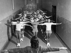 Photographic Print: Overcrowded Students Enduring Calisthenics in an Unused Hallway in their All Black High School : 24x18in Life Magazine Photos, Collections Photography, African Diaspora, African History, Vintage Life, African American History, The 60s, Life Magazine, Calisthenics