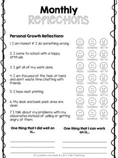 a worksheet for the month of march with smiley faces and words on it