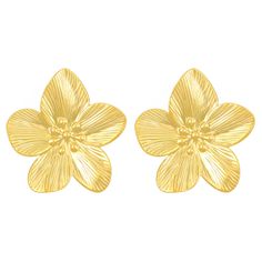 PRICES MAY VARY. Exquisite Design: These exquisite floral earrings look very elegant, with sweetness and special design, completely different from your earrings the unique gold floral earring design can highlight your appearance and catch the attention of everyone in the crowd. High Quality Materials: The gold and silver earrings are made of high-quality alloy, with a highly polished surface, nickel free, low allergenicity, always shiny, not easi ly oxidized or discolored, lead-free, and the gol Gold Studs Earrings, Flower Statement Earrings, Floral Earring, Gold Flower Earrings, Studded Accessories, Chinese Jewelry, Flower Stud Earrings, Chunky Jewelry, Flower Stud