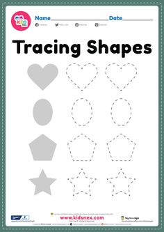 the traceing shapes worksheet for toddlers to learn how to draw and color