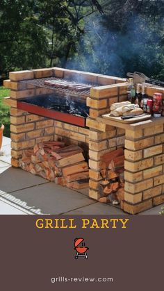 an outdoor bbq grill with the words grill party on it