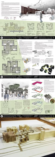 an image of architectural drawings and diagrams on the same page as shown in this poster