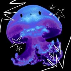 a purple jellyfish with stars on it's head