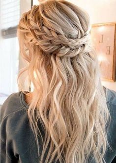 Braided Half Up Half Down Hair, Hair Indian, Hair Kids, Sopot, Wedding Hair Down, Braided Hairstyles For Wedding, Wedding Hairstyle, Wedding Hairstyles For Long Hair, Half Up Hair