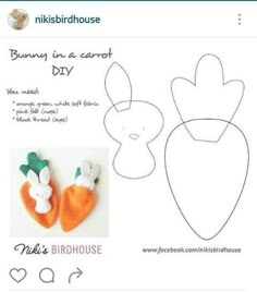 the bunny and carrots are made out of felt