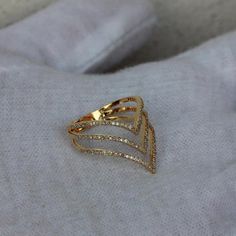 ⚫ Your slender fingers deserve little bling, presenting an quintessential ring for    your delicate fingers to add some elegance and grace to your workwear ensemble.⚫ This ring made with natural diamond in solid 18k yellow gold,⚫ Genuine Pave Diamond Chevron Ring Solid 18k Yellow Gold Jewelry⚫ Diamond Ring, Gold Ring, Chevron Ring, Minimalist Ring, Everyday Jewelry⚫ Special customize for Anniversary, Birthday Gift, Valentine, Mother's Day Christmas. ⚫ Item Details:Gross Weight :- 3.07 Grams18k Y Trending Gold Rings For Women, Stone Finger Ring Design, Prathanam Ring Designs, Modern Gold Jewelry Unique, Simple Gold Ring Designs Unique, Ladies Rings Gold Design, New Ring Designs Gold, Ring Latest Design, Slender Fingers