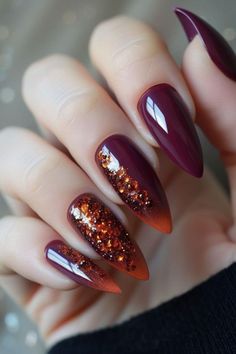 Get inspired by these trending Thanksgiving Nail Designs that are perfect for the season! From chic Thanksgiving Nails to creative Thanksgiving Nail Art, these designs will elevate your holiday look. Try out Fall Nail Designs Maple Leaf for a seasonal touch or go bold with Colourful Nails and Cute Nails For Fall. Looking for something unique? Check out stunning Fall Gel Nails and Thanksgiving Nails Design Fall to make your manicure stand out. Whether you're into classic Thanksgiving Nail styl... Mulberry Nails, Amber Nails, Red Nail Varnish, Thanksgiving Nails Design Fall, Berry Nails, Classy Nail Art Ideas, Silk Wrap Nails, Thanksgiving Nail Designs, Wine Nails