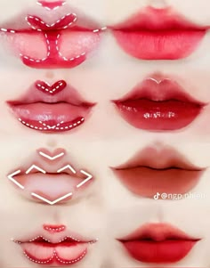 Kawaii Lips Tutorial, Makeup Ideas Korean, Cute Easy Makeup Looks, Korean Makeup Ideas, Tutorial Lipstick Korea, Korean Jelly Lips Tutorial, Kawaii Lip Tutorial, Korean Lips Tutorial, Pink Korean Makeup Tutorial