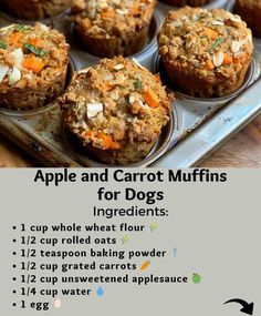 an image of apple and carrot muffins for dogs to eat in the morning