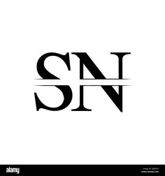 the letters s and n are black on white