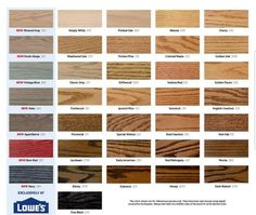 the different types and colors of wood