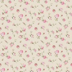 a floral pattern with pink flowers on a light beige background, suitable for wallpaper or fabric