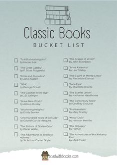 the classic books bucket list is shown