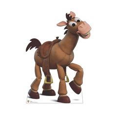 a cardboard toy horse that is standing on one leg and has two legs in the shape of a donkey