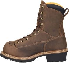 PRICES MAY VARY. If you're looking for a work performance boot, then the Carolina 8 Inch Lace-To-Toe Waterproof Composite Toe Logger has you covered Brown Crazy Horse Leather Upper Composite Safety Toe Cap - ASTM Standards for compression and impact testing rating of ASTM F2413-18 I-75/C-75 Oil Resisting One-Piece Rubber Lug Outsole Welt Construction If you're looking for a work performance boot, then the Carolina 8 Inch Lace-To-Toe Waterproof Composite Toe Logger has you covered|Brown Crazy Hor Construction Boots, Work Performance, Logger Boots, Men's Uniforms, Work Boot, Kids Luggage, Crazy Horse, Safety Shoes, Designer Boots