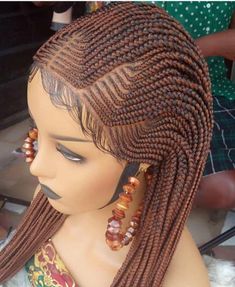 Cornrow braided wig cornrow wig braided wig Braided | Etsy Summer Cornrows, Cornrow Wig, Ghana Weaving, Braid Wig, Front Braids, Ghana Braids, African Hair Braiding Styles, Lace Braid, Braided Wigs