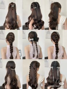 Cool Hair Designs, Cute Quick Hairstyles, Easy Hairstyles For Thick Hair, Hair Style Korea, Hair Inspiration Long, Hairstyles For Girls, Hair Up Styles