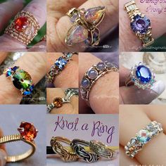 many different types of rings are shown in this collage with the words, knot a pong