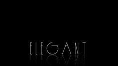 the word elegant is written in white on a black background