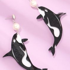 New, Lightweight Statement Orca Whale Earrings Brand New Earrings Showcasing The Beloved Mammal Of The Pnw (Pacific Northwest- In Case You Were Asking), The Majestic Orca Whale. Show Off Your Love For These Creatures Or Represent Your Favorite Team (Seattle Seawolves For One!) You’ll Love Wearing These Lightweight Fellas For Any Day And Everyday! Orca Earrings, Whale Earrings, Pokemon Jewelry, Beautiful Beaded Jewelry, Orca Whale, Butterfly Earrings Gold, Triangle Earrings Stud, Orca Whales, Ghost Earrings