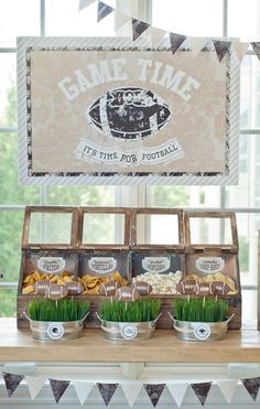 a football themed party with game time snacks