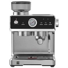 an espresso machine is shown on a white background