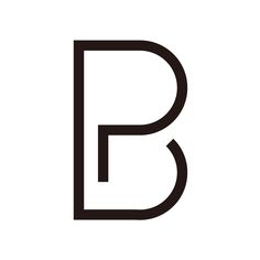 the letter b is shown in black and white