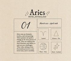 an article about aries and their astrological signs in black ink on parchment paper