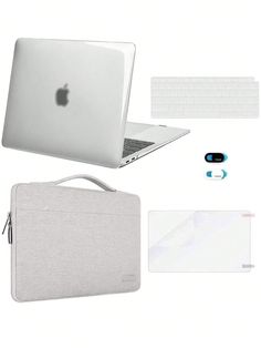 an apple macbook air laptop with accessories