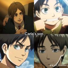 three different anime characters with caption that says, ` ` person's son