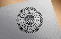 a white and black logo with the words ice city since real written in silver on it