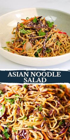 Carrots And Radishes, Spicy Peanut Dressing, Noodles Salad, Asian Salad Recipe, Asian Noodle Salad, Peanut Salad, Biscuits Diététiques, Vegetarian Salad, Asian Noodle Recipes