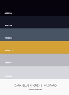 the color scheme for dark blue, grey and mustard