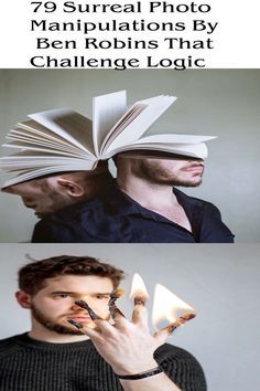 two men with books on their heads, one reading the other